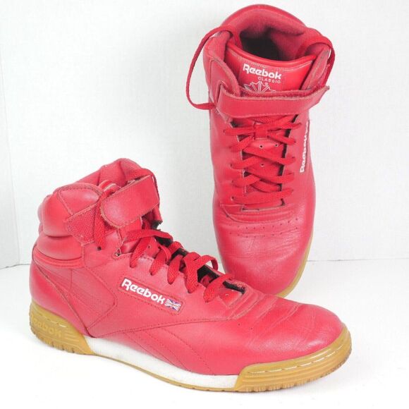 Reebok Ex-O-Fit Men's Size 8 Red Clean Logo Int High Cut Sneakers J93806 - Picture 1 of 9